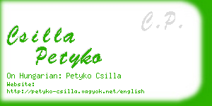 csilla petyko business card